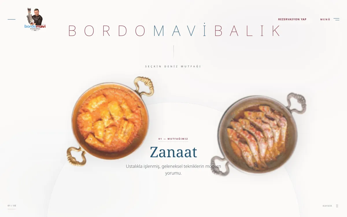 Bordo Mavi Balık web sitesi ana sayfası