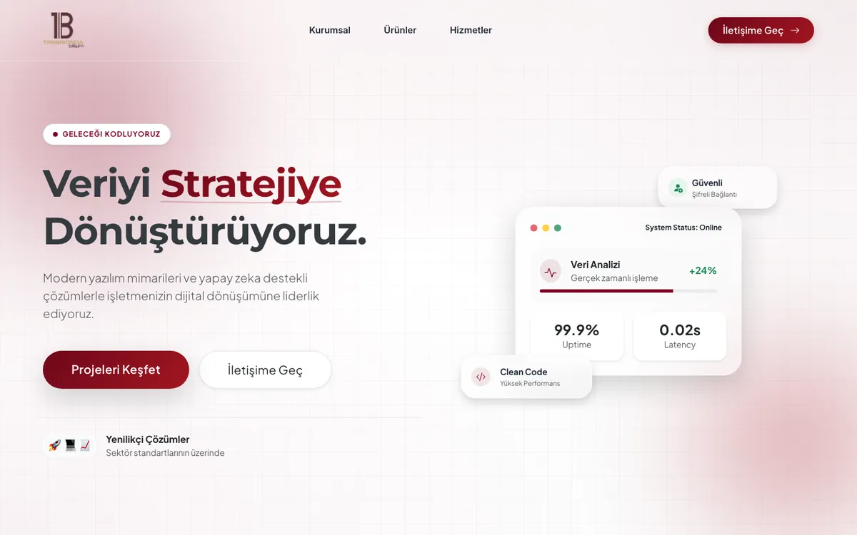 Trebisonda Bilişim web sitesi ana sayfası